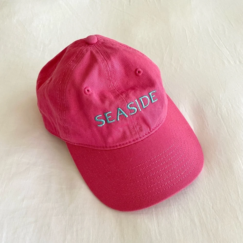 Seaside Pink Ballcap with Blue Embroidery